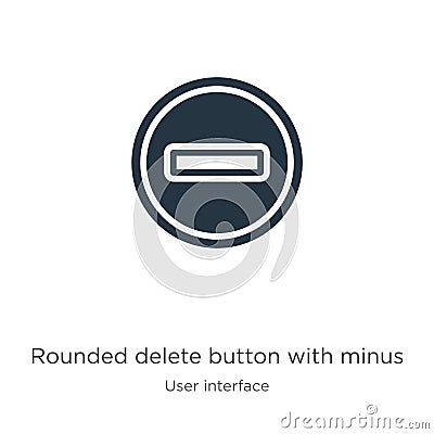 Rounded delete button with minus icon vector. Trendy flat rounded delete button with minus icon from user interface collection Vector Illustration