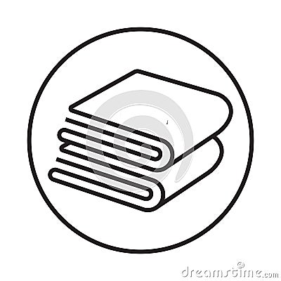 Rounded the folded bath towels or hand towel line art icon for apps or website Vector Illustration