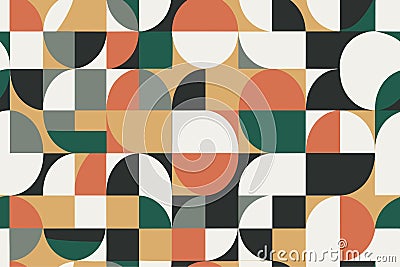 Rounded geometric shapes seamless pattern. Memphis color funky cartoon isolated textile print pattern. Vector Vector Illustration