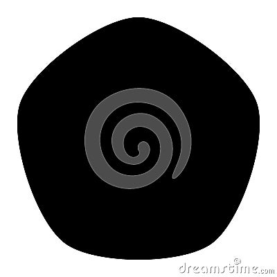 Rounded polygon shape in black. Smooth, soft spot design element Vector Illustration