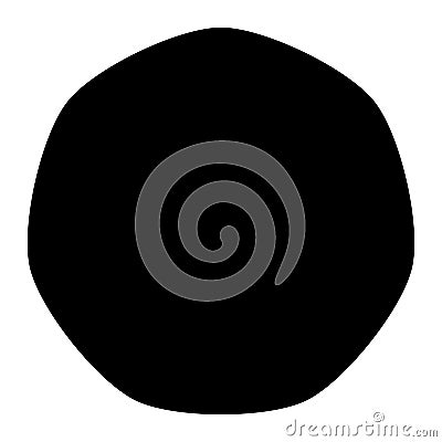 Rounded polygon shape in black. Smooth, soft spot design element Vector Illustration