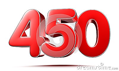 Rounded red numbers 450. Cartoon Illustration