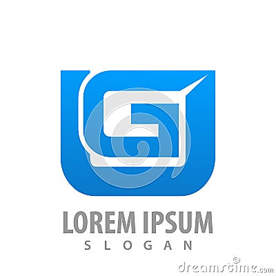 Rounded square initial letter UG concept design. Symbol graphic template element vector Vector Illustration