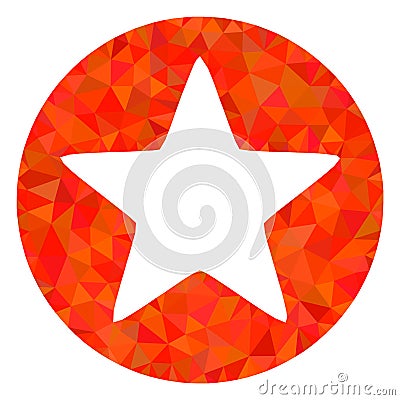 Rounded Star Polygonal Lowpoly Flat Icon Vector Illustration