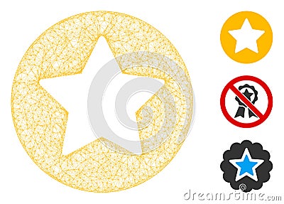 Rounded Star Polygonal Web Vector Mesh Illustration Vector Illustration