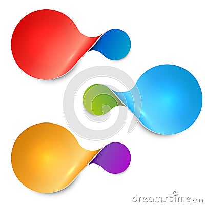 Rounded twisted two-sided color sale tag Vector Illustration