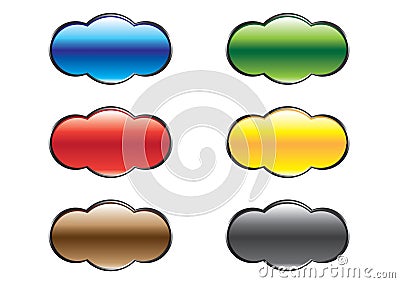 Rounded varicoloured buttons Vector Illustration