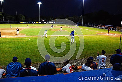 Rounding Third, and Headed for Home in the Cape Cod Baseball League Editorial Stock Photo