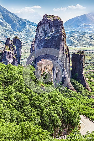 Rousanou Monastery at Meteora in Trikala region, Greece. Stock Photo