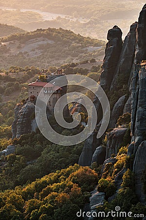 Roussanou Monastery in Meteora Greece Stock Photo
