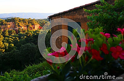 Roussillon - a charming Provencal village in the region of Luberon Stock Photo