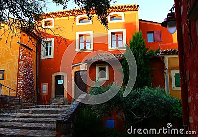 Roussillon - a charming Provencal village in the region of Luberon Stock Photo