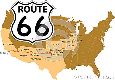 Route 66 Vector Illustration