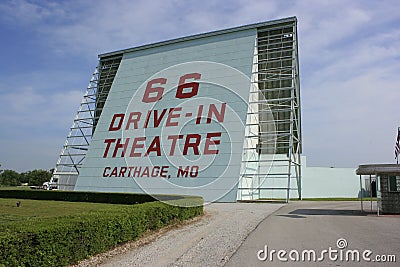 Route 66 Drive-In Theatre Screen Editorial Stock Photo