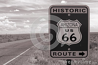 Route 66 road sign Stock Photo