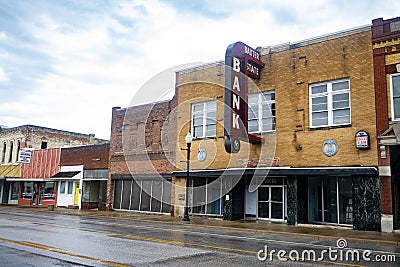 Route 66 Baxter Springs State Bank Editorial Stock Photo