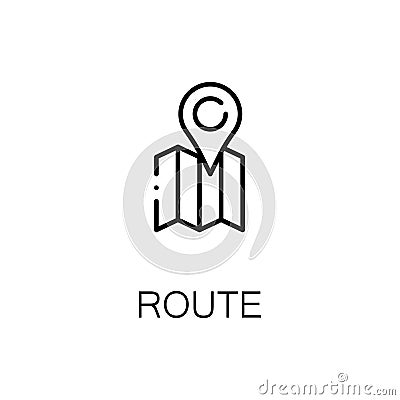 Route flat icon or logo for web design. Vector Illustration