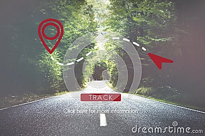 Route GPS Location Direction Position Transport Concept Stock Photo