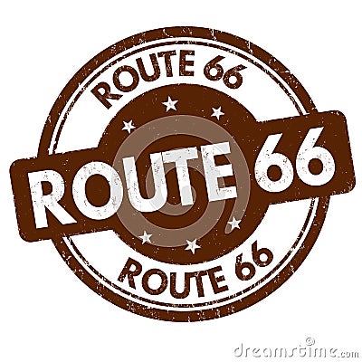 Route 66 grunge rubber stamp Vector Illustration