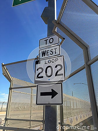 Route 202 Loop in Chandler Arizona going West. Stock Photo