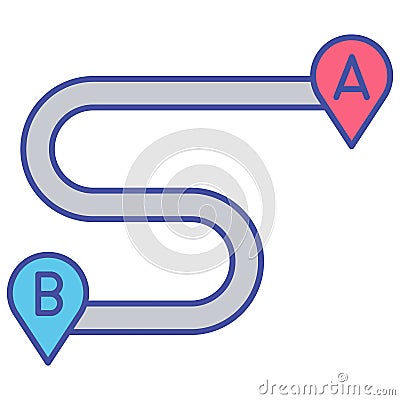 Route navigation Isolated Vector icon which can easily modify or edit Vector Illustration