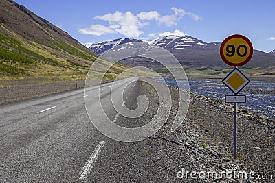 Route 1 or the Ring Road in Iceland Stock Photo