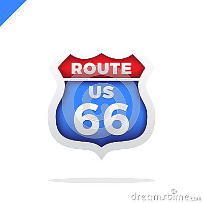 Route 66 Road Sign Vector Illustration