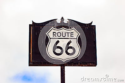 Route 66 Road Sign Stock Photo
