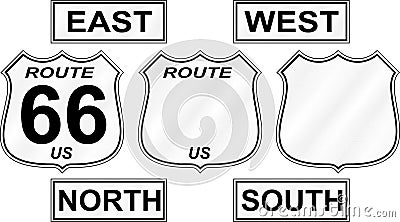 Route Road Signs Vector Illustration