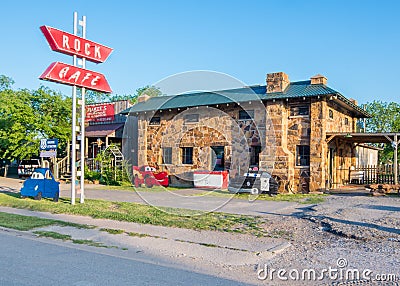 Route 66: Rock Cafe, Stroud, OK Editorial Stock Photo