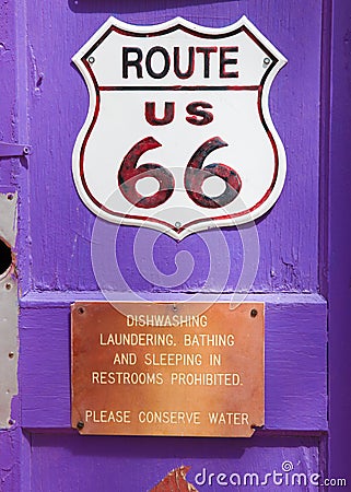 Route 66 sign Editorial Stock Photo