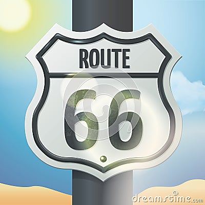 route sign 66. Vector illustration decorative design Vector Illustration