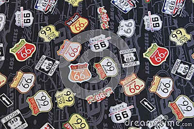 Route 66 Signs Illustration Editorial Stock Photo