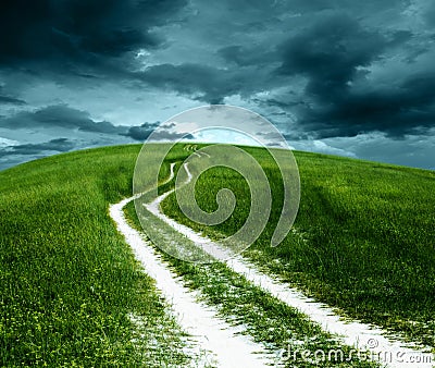 Route to heading. Stock Photo