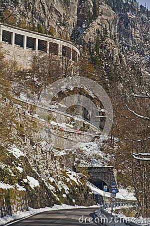 Route to Monte Croce Carnico pass, Italy Stock Photo