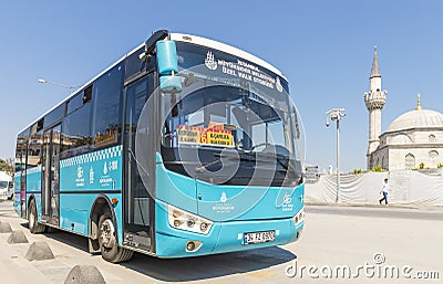 Route and tour buses on the streets of Istanbul.l. Transport Turkey. Editorial Stock Photo