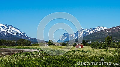 Route 862 in Troms, Northern Norway Stock Photo