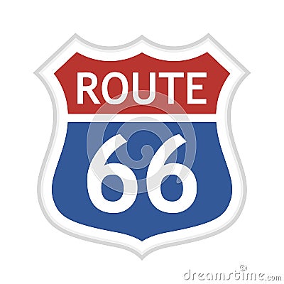 Route 66 vector road sign Vector Illustration