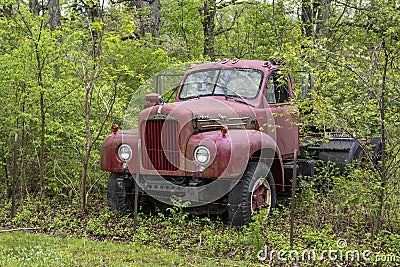 Route 66, Vintage Mack Truck, Travel Editorial Stock Photo