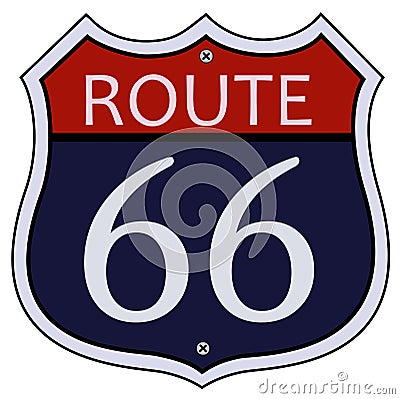 Route 66 was the travel road from Illinois to California Vector Illustration