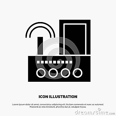 Router, Device, Signal, Wifi, Radio solid Glyph Icon vector Vector Illustration