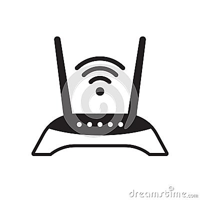 Router icon, Router related signal icon isolated, wifi router Cartoon Illustration