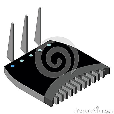 Router isometric icon. Vector wifi router, internet modem for web design isolated on white background Vector Illustration