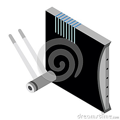 Router isometric icon. Vector wifi router, internet modem for web design isolated on white background Vector Illustration