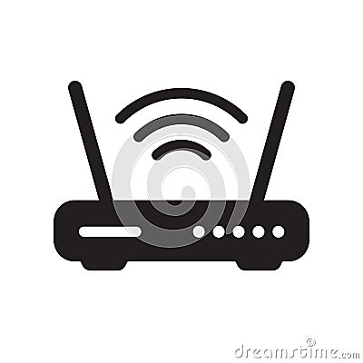 Router related signal icon isolated, wifi router Vector Illustration