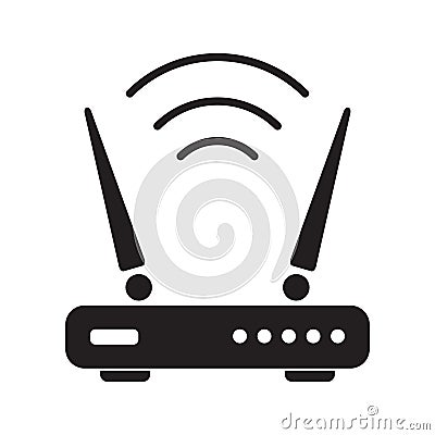 Router related signal icon isolated, wifi router Vector Illustration