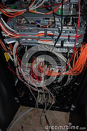 Router wiring system Stock Photo