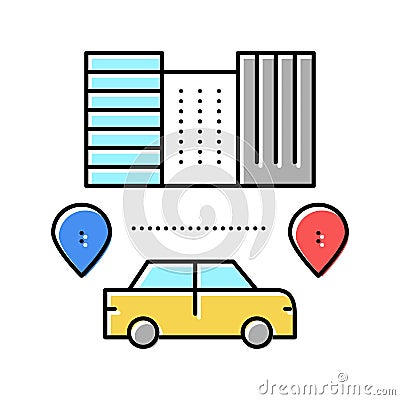 routes driving school color icon vector illustration Vector Illustration