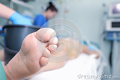 Routine work in the ICU Stock Photo