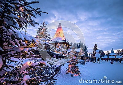 Rovaniemi - December 16, 2017: Santa Claus village of Rovaniemi, Finland Stock Photo